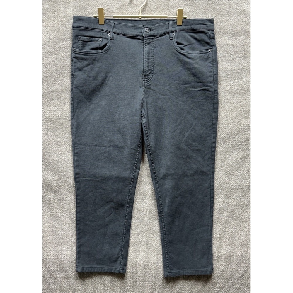 Faherty Pants Mens 36x26 Patina Fade Gray Stretch Terry 5 Pocket Straight Chino